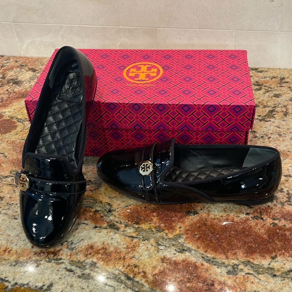 Tory Burch smoking slipper-ballet patent